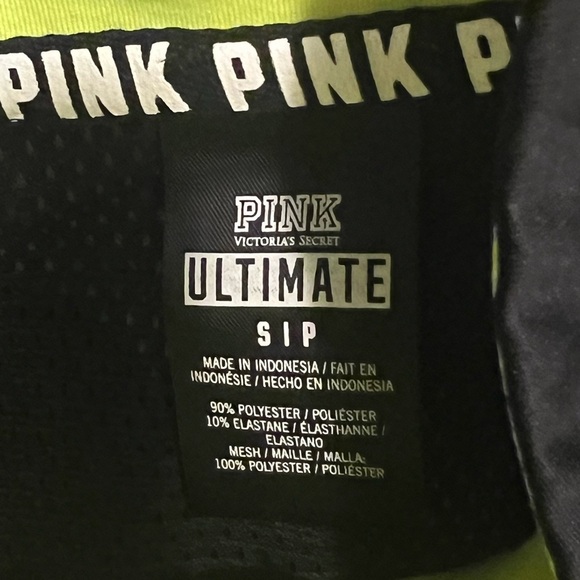 PINK size small zip up sweater, black and yellow. - Picture 6 of 7